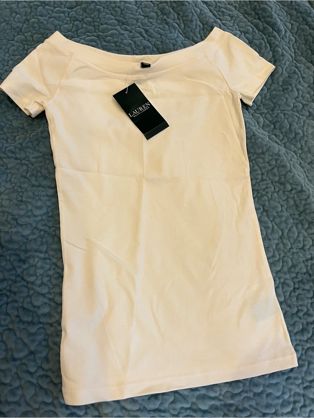 Ralph Lauren Cream Scoop Neck Short Sleeve Tank Top